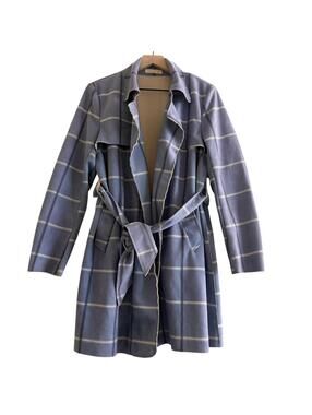 Solitaire Anthropologie Women's Lightweight Faux Suede Wrap Coat SZ L Pretty !